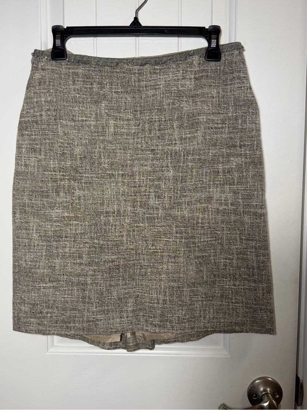 Ann Taylor Linen Blend Tweed A-Line Skirt Size 6 Gray Beige